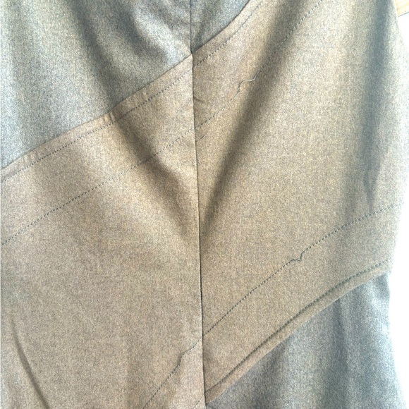 Zac Posen Grey Brown Wool Blend Stripe Shift Dress - Picture 6 of 11